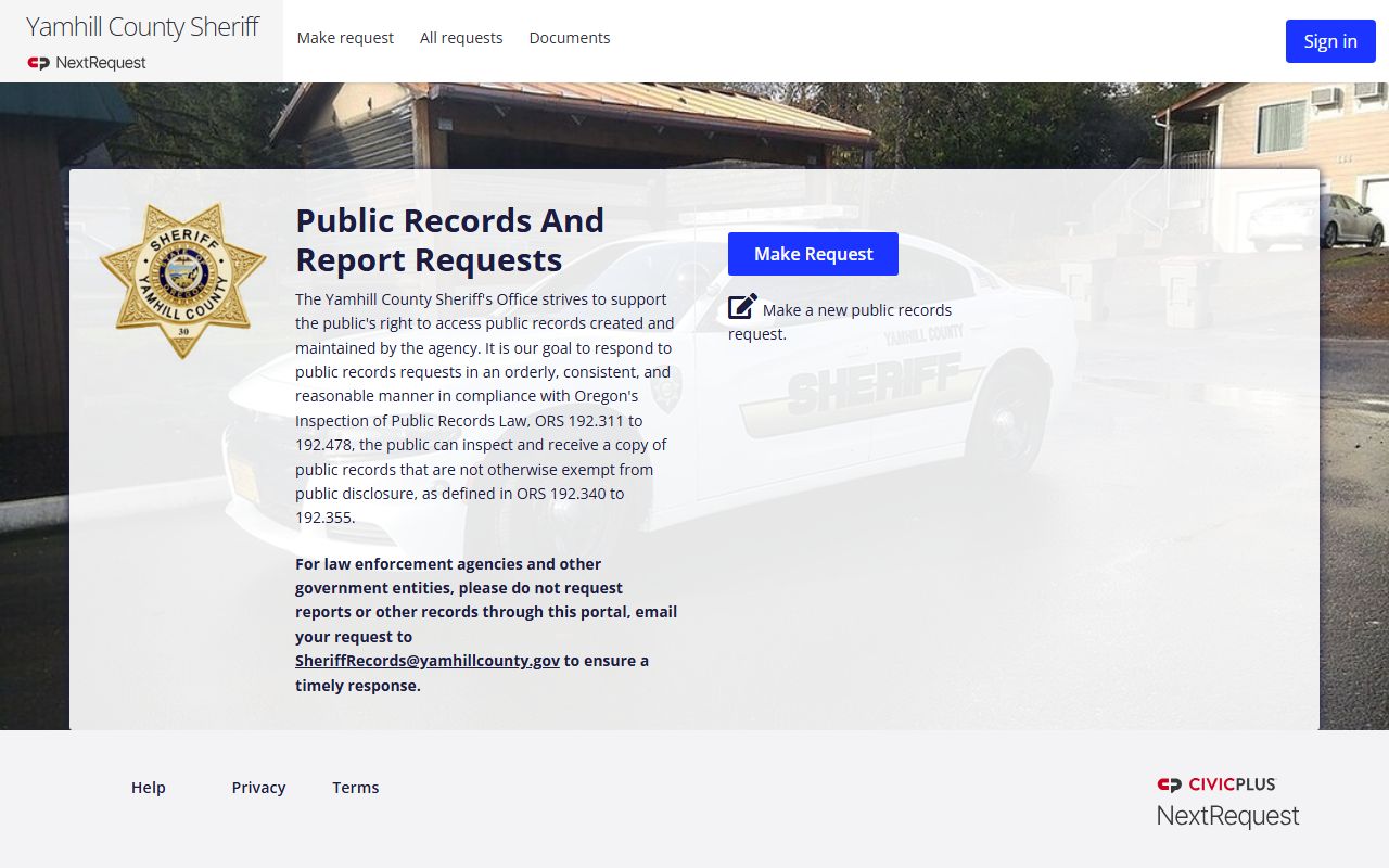 Yamhill County arrest records NextRequest portal