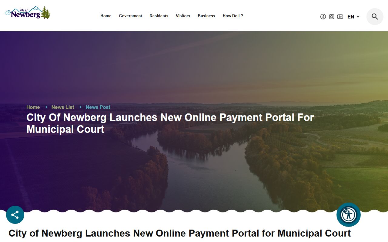 Yamhill County court dockets Newberg municipal payment portal launch notice