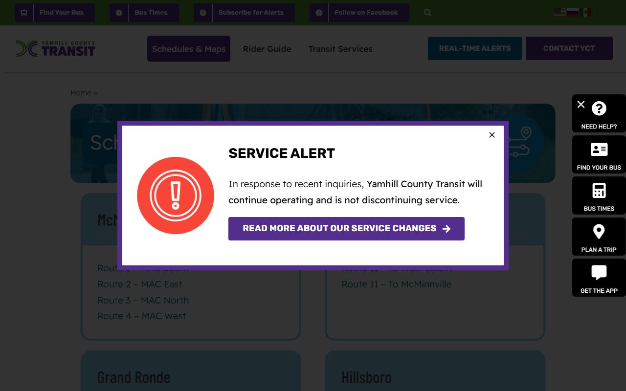 Yamhill County court dockets transit schedule planning for court dates