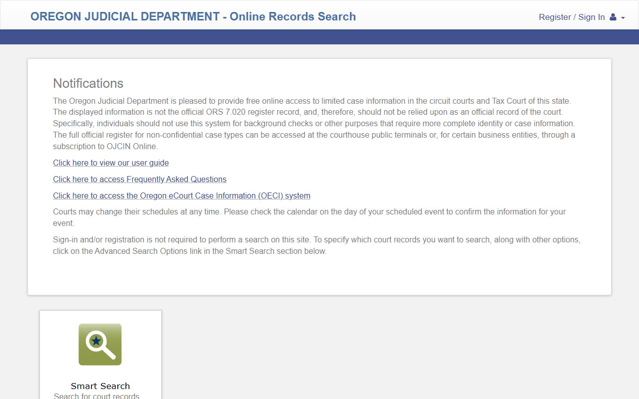 Yamhill County court records online records search portal