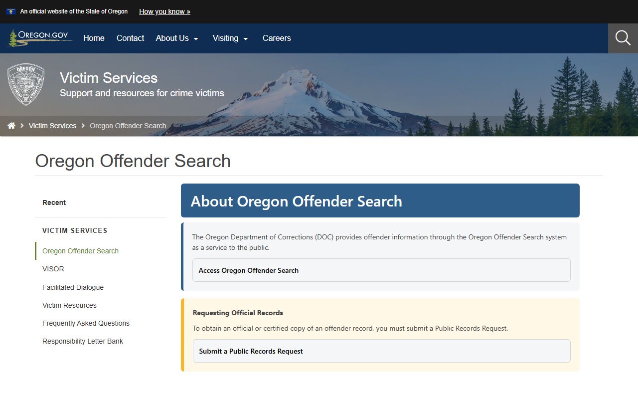 Yamhill County inmate search Oregon DOC offender search information