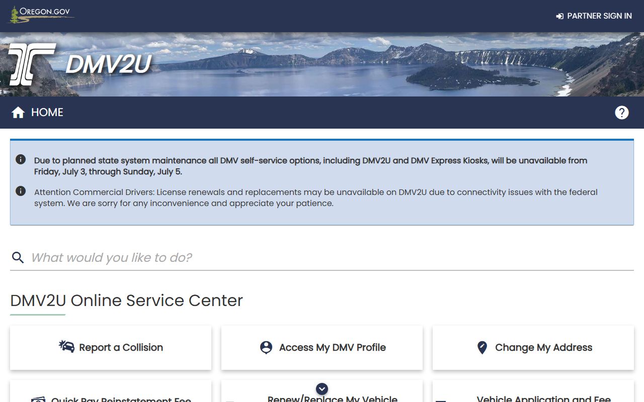 Oregon DMV2U page for Yamhill County marriage records identity updates