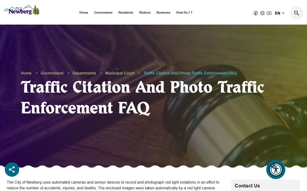 Newberg traffic citation FAQ