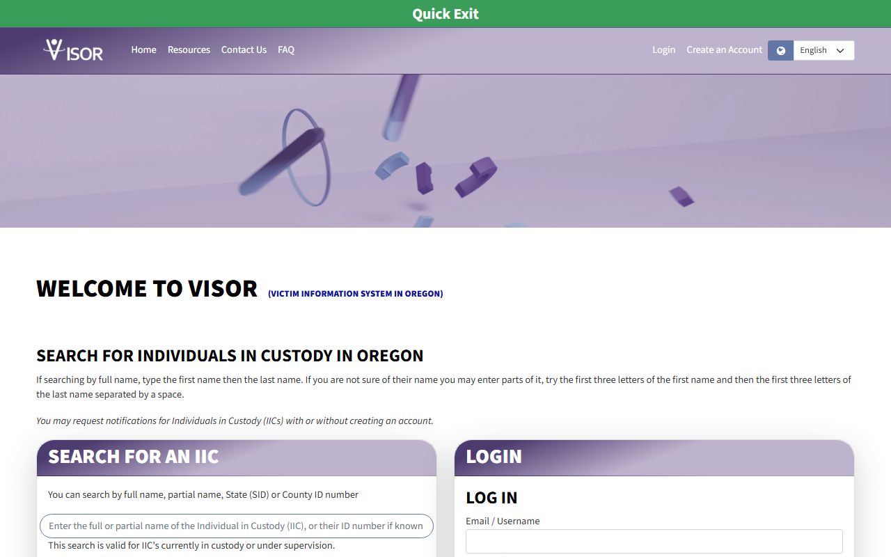 Yamhill County warrant search Oregon VISOR custody supervision portal